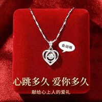 Cash commodity and quick delivery PT950Platinum Necklace for Women Genuine White Gold Pendant Necklace Valentine's Day520Fashionable Birthday Gift for Girlfriend WTLY