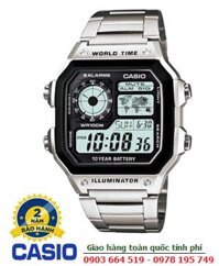 Casio AE-1200WHD-1AVDF; Đồng hồ điện tử pin 10 năm Casio AE-1200WHD-1AVDF | Bảo hành 2 năm