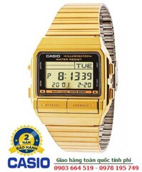Casio DB-380G-1DF; Đồng hồ Casio Databank DB-380G-1DF (Dây-Mặt xi vàng)| Bảo hành 2 năm