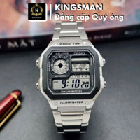 Casio World Time AE1200 – Đồng Hồ Thể Thao Nam Dây Thép Đặc – Mạnh Mẽ, Sang Trọng, Hiện Đại