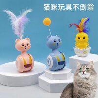 Cat Cat Cat Toy Tumbler Self-Happy Boredom Giảm bớt tiện dụng Dụng cụ lông gà con trêu chọc Cat Stick Kitten Giáo dục trêu chọc Đồ dùng cho thú cưng cho mèo zy25305