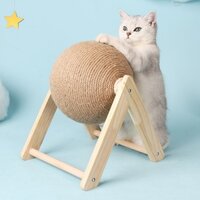 Cat Grab Board Cat Toy Gỗ Cat Grab Ball mài móng tay Dây Sisal Cat Climber Rack Durable Cat Grab Cột Vật nuôi