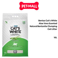 Cát vệ sinh Bentas Cat's White Aloe Vera Scented Natural Bentonite Clumping Cat Litter Gói 10L - Hương Nha Đam Petmall
