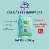 Cát vệ sinh cho mèo Happy Cat hương cà phê 15L Chất liệu bentonite, than hoạt tính và Zeolite