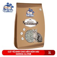 Cát vệ sinh cho mèo Kún Miu hương cà phê 8L - Chất liệu Bentonite Tinh chất than hoạt tính và zeolite