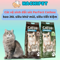 Cát vệ sinh đất sét Perfect Catbox bao 26L siêu khử mùi, siêu tiết kiệm