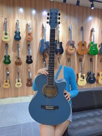 Cate Guitar QM-602 Blue Gray – Đàn Cate giá rẻ siêu đẹp màu độc lạ – Tiếng hay bấm êm như Cate đầu 6 hồng, xanh aurora