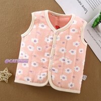Catimini Áo Khoác Không Tay Nhồi Bông Mềm Mại In Hoa Thời Trang Mùa Đông Dành Cho Bé Gái