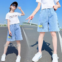 CATIMINI Quần Jeans Lửng Ống Rộng Phong Cách Phương Tây Cho Bé Gái