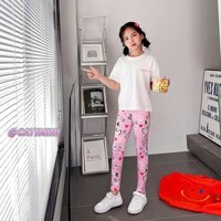 Catimini Quần thứ chín phong cách hàn quốc Quần legging bé gái in họa tiết nhiều màu sắc từ 3-11 tuổi Legging lụa sữa mỏng