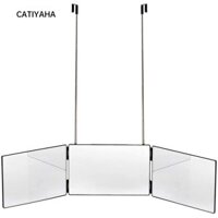 Catiyaha 3 Chiều Trifold Gương DIY Dụng Cụ Cắt Tóc Chải Lông Tự Cắt Tóc Cạo Râu 360° Gương cắt tóc