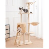 CATTREE Cho Mèo, Nhà Cây Cho Mèo, Trụ Cào Móng Cho Mèo 5 Tầng Có Võng Và Đồ Chơi Đi Kèm