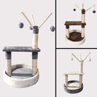 Cattree nhà cây cho mèo kết hợp trụ cào móng 3 màu xinh xắn CT00060