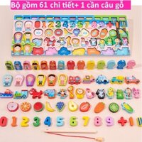 Câu cá gỗ🏳️‍🌈Câu cá xếp hình gỗ🏳️‍🌈 Đồ chơi câu cá gỗ 5 hàng