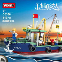 Câu Cá Thầy Bột Hải Thịnh Vượng Ngư Dân Hội Hạt Nhỏ Khối Xây Dựng Đồ Chơi Mô Hình