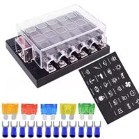 cầu chì thủy tinh Xe Ô Tô 12V Cầu Chì Hộp Đựng 4 4 6 6 8 8 10 Hơn 10 Ốc Vít Đổi Du Thuyền RV đa Năng Đường Mới cầu chì ống cầu chì 15a