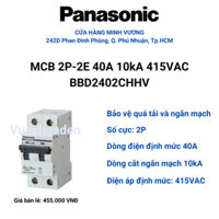 Cầu dao 2 pha Panasonic 40A 10ka BBD2402CHHV