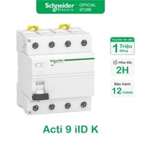 Cầu dao chống dòng rò RCCB 4P - 4.5kA - 30mA - 400VAC - Acti 9 iID K - Schneider Electric - A9R50425 A9R50440 A9R70463