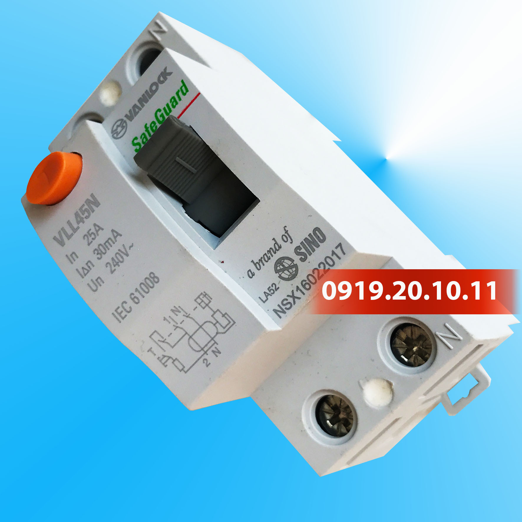 Cầu dao chống giật 2 cực 20A VLL45N/2020/030