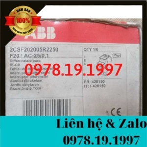 Cầu dao chống giật ABB FH202 AC-25/0.1 - 100mA 25A 2P