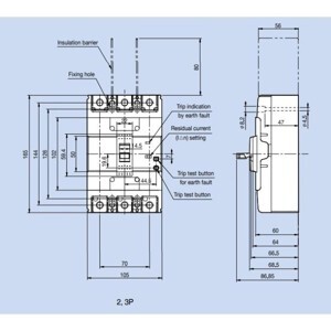 Cầu dao chống giật LS EBN203c - 125A 30mA 26kA 3P