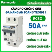 Cầu Dao Chống Giật RCBO PANASONIC 2P 50A - 30mA đa năng 2P1E BBDE25031CNV 6kA - Aptomat chống giật đa năng an toàn 50A