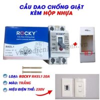 Cầu dao chống giật ROCKY RKEL1 loại cao cấp màu trắng 20A 30A kèm vỏ, không vỏ, cầu dao an toàn, aptomat MCCB, Át atomat