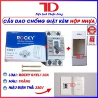 Cầu dao chống giật ROCKY RKEL1 loại cao cấp màu trắng 20A 30A kèm vỏ, không vỏ, cầu dao an toàn, aptomat MCCB