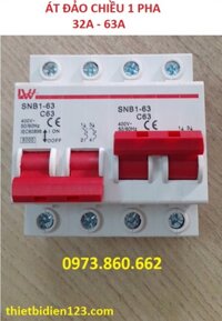 Cầu dao đảo chiều 1 pha – Aptomat đảo chiều 2P 63A