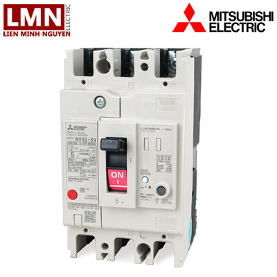 Cầu dao ELCB Mitsubishi NV32-SV - 15A 1.2.500mA 5kA 3P