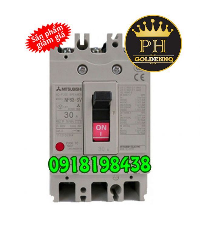 Cầu dao MCCB Mitsubishi NF63-SV 3P 63A 7.5kA