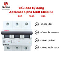 Cầu dao tự động - Aptomat 3 pha Edenki EDM8 MCB - 80A/100A/125A, 3P, 10kA, 400V, C curve