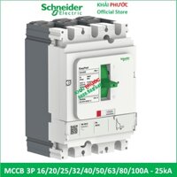 CẦU DAO TỰ ĐỘNG APTOMAT ÁT TÔ MÁT CB KHỐI MCCB 3P 16A 20A 25A 32A 40A 50A 63A 80A 100A 25KA EZS100 SCHNEIDER KHẢI PHƯỚC