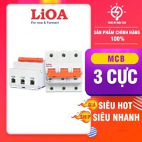 Cầu dao tự động, Aptomat, CB, 3 pha, 3 cực LIOA, dòng cắt 4.5KA, chịu tải 6A, 25A, 32A, 40A, 50A, 63A, 75A, 100A