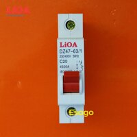 Cầu dao tự động (APTOMAT) LiOA 20A loại 1 cực - MCB1020-4.5