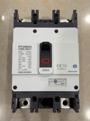 Cầu dao tự động (aptomat) MCCB Hyundai HGM250S-F 2P 200A