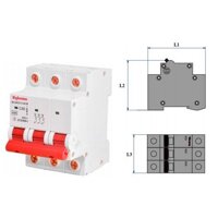 Cầu dao tự động DQHome ĐQ MCB16 C50 3P ( MCB, 3 cực, 50A, loại C, 4.5KA, class 3 )