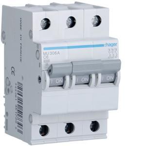 Cầu dao tự động loại nhỏ 3P 6A 6KA Hager MU306A