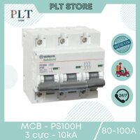 Cầu dao tự động , MCB 3P 80A - 100A dòng cắt 10kA PS100H SINO PS100H/3/D100 , PS100H/3/D80