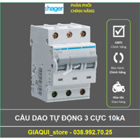 Cầu dao tự động,MCB 10kA loại 3 cực 3P aptomat(át tô mát) 3 pha  6A10A 16A 20A 25A 32A 40A 50A 63A HAGER- GIAQUI_store