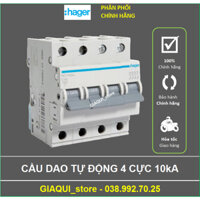 Cầu dao tự động,MCB 10kA loại 4 cực 4P aptomat(át tô mát) 3 pha  6A10A 16A 20A 25A 32A 40A 50A 63A HAGER- GIAQUI_store