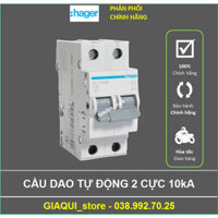 Cầu dao tự động,MCB 10kA loại 2 cực 2P aptomat (át tô mát) 1 pha  6A10A 16A 20A 25A 32A 40A 50A 63A HAGER- GIAQUI_store