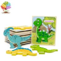 Câu đố khủng long bằng gỗ dành cho trẻ mới biết đi Treeyear, Đồ chơi giáo dục mầm non, Đồ chơi Montessori
