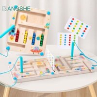 Câu đố mê cung bốn màu BANGSHE, Giáo dục sớm Huấn luyện Logic cờ vua Montessori, Giảng dạy ngộ nghĩnh Trò chơi Montessori Tập trung tương tác Trò chơi Bingo Trẻ em