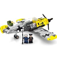Câu đố trí não Máy bay Chiến tranh thế giới thứ hai BF-109 mô hình khối xây dựng lắp ráp máy bay chiến đấu lắp ráp mô hình khối xây dựng được lắp ráp
