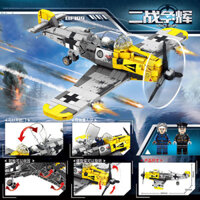 Câu đố trí não Máy bay Chiến tranh thế giới thứ hai BF-109 máy bay chiến đấu lắp ráp khối xây dựng mô hình 4D ba-