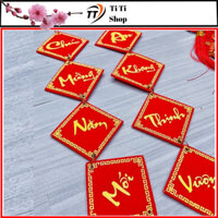 Câu đối trang trí tết treo tết khánh vuông đỏ dây treo trang trí tết nhà cửa