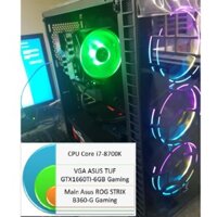 Cấu hình chơi Gaming CPU i7-8700K / VGA6GB1660Ti / SSD 500GB / Ram16GB / Ximatek Venom / Ximatek X650