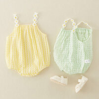 Câu Lạc Bộ Bé Gái Jumpsuit 2 Màu Sling Mỏng Trẻ Sơ Sinh Bé Gái Áo Liền Quần Dễ Thương Trang Trí Hoa Cotton Mềm Mại Bé Gái Jumpsuit Thời Trang Cho Bé 0-24 Tháng