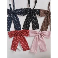 Câu lạc bộ Tiên Cổ Chấm Bi Kết Hợp Tay Cầm Dài Không Cần Buộc Khăn Thẳng Đồ Dùng Học Sinh Cảm Giác Đồng Phục JK Vật Phẩm Nhỏ